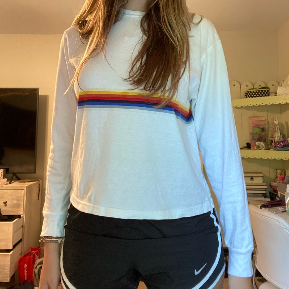 brandy melville rainbow stripe long sleeve